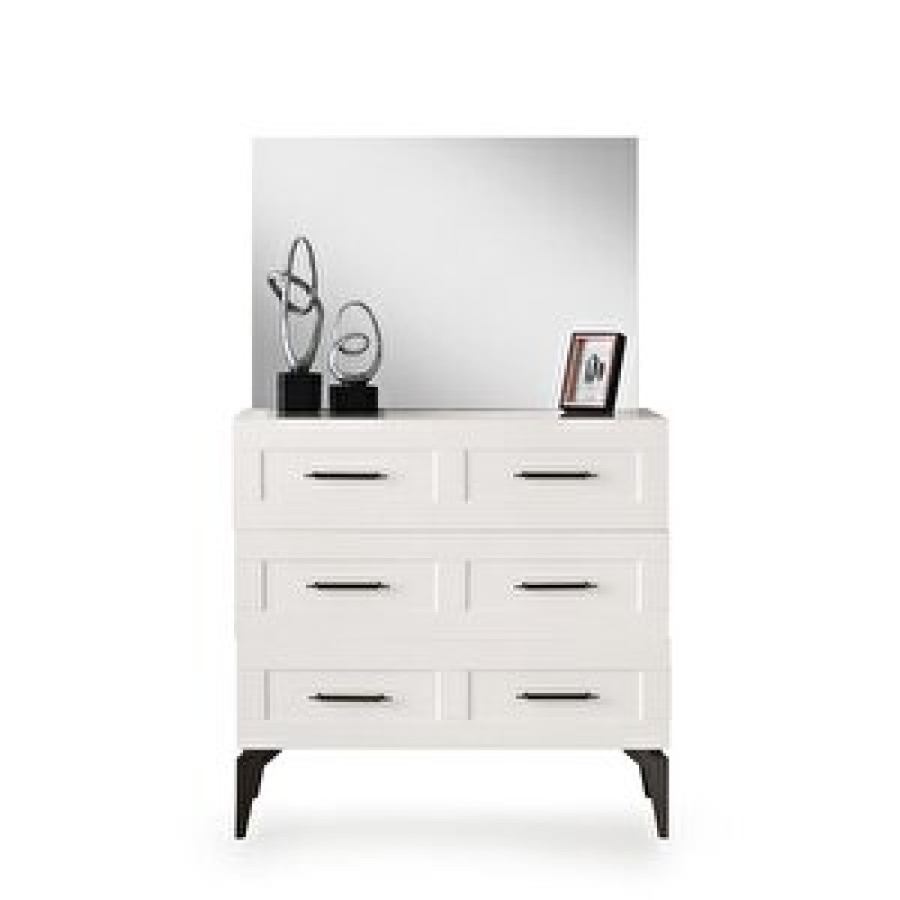 Erezoğulları Çakıl Mdf 3 Çekmeceli Aynalı Şifonyer 90x43x84cm Krem Bebek Odası Şifonyer Fiyatı