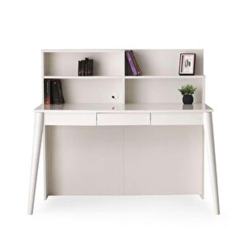 Erezoğulları Çakıl Mdf Çekmeceli Kitaplıklı Çalışma Masası 120x60x120cm Krem Bilgisayar Masası Fiyatı
