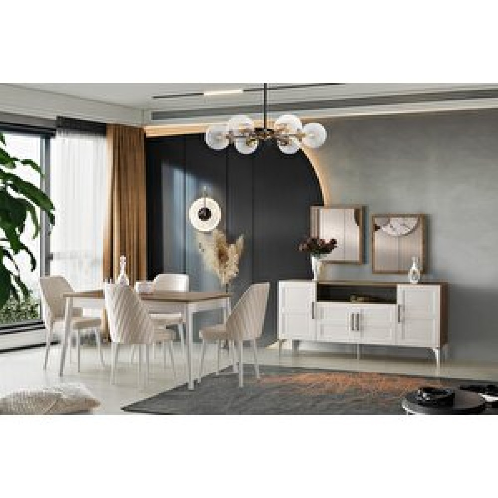 Erezoğulları Çakıl Modern Mdf Yemek Odası Masa Sandalye Takımı Ceviz Yemek & Mutfak Masası Fiyatı
