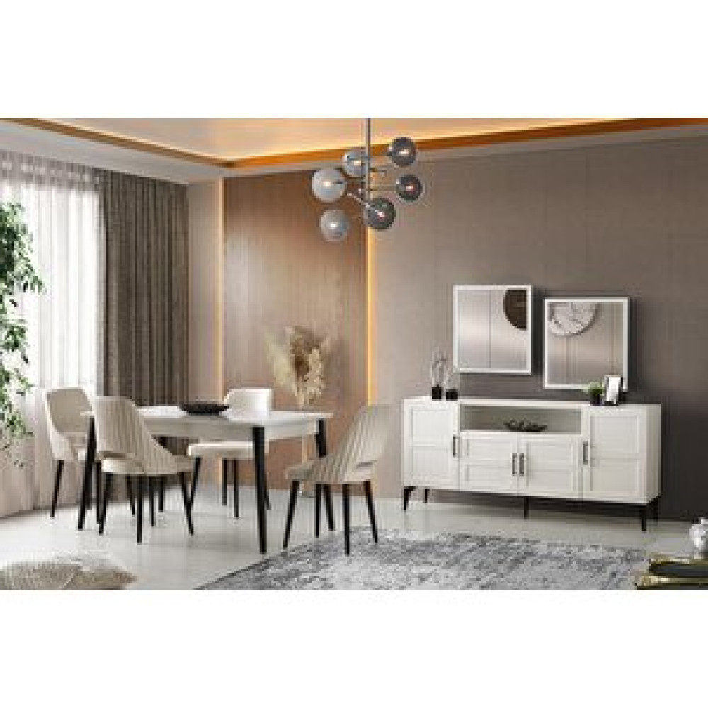 Erezoğulları Çakıl Modern Mdf Yemek Odası Masa Sandalye Takımı Ekru Yemek & Mutfak Masası Fiyatı