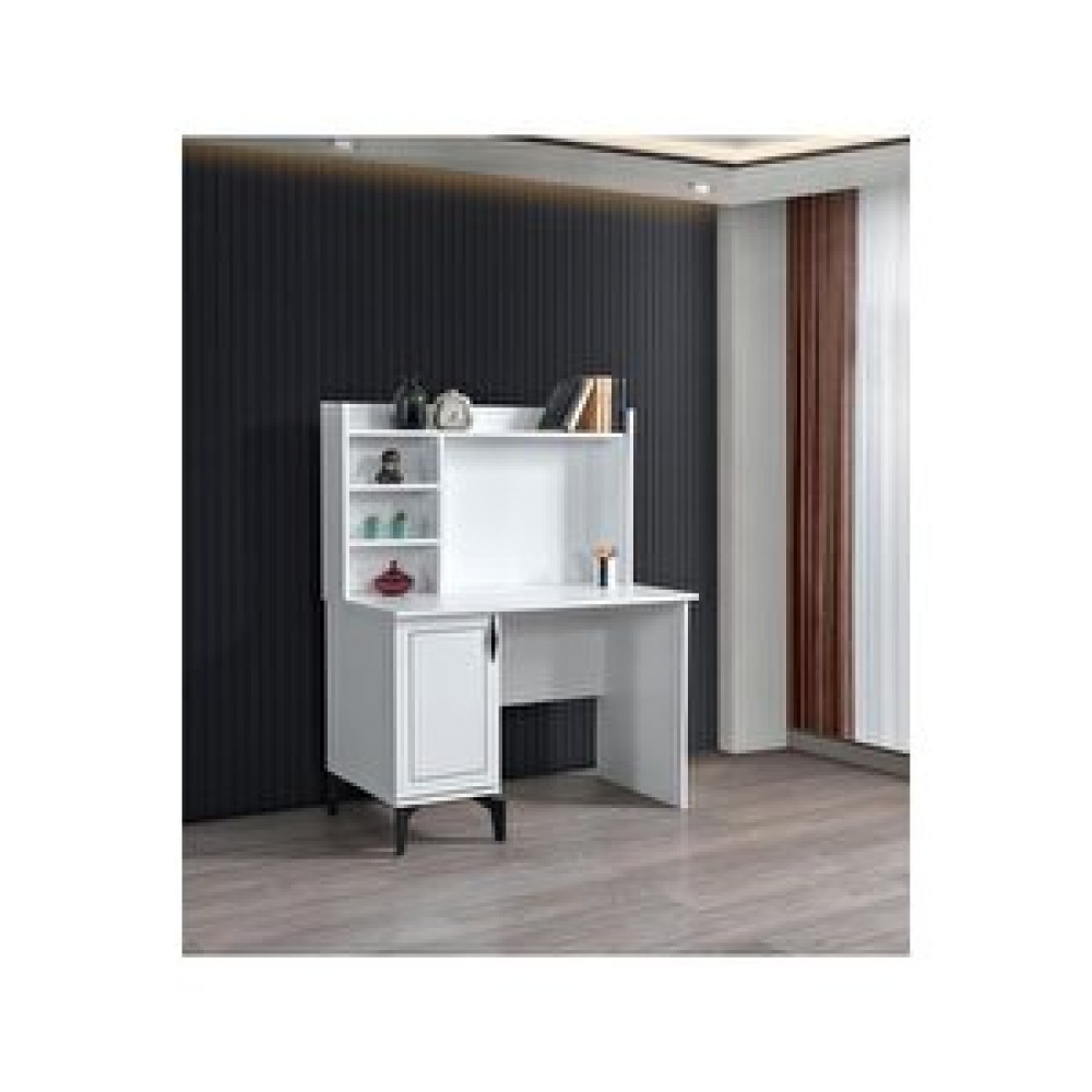 Erezoğulları Çizgi Yarım Kitaplıklı Çalışma Masası 110x60x137cm Bilgisayar Masası Fiyatı