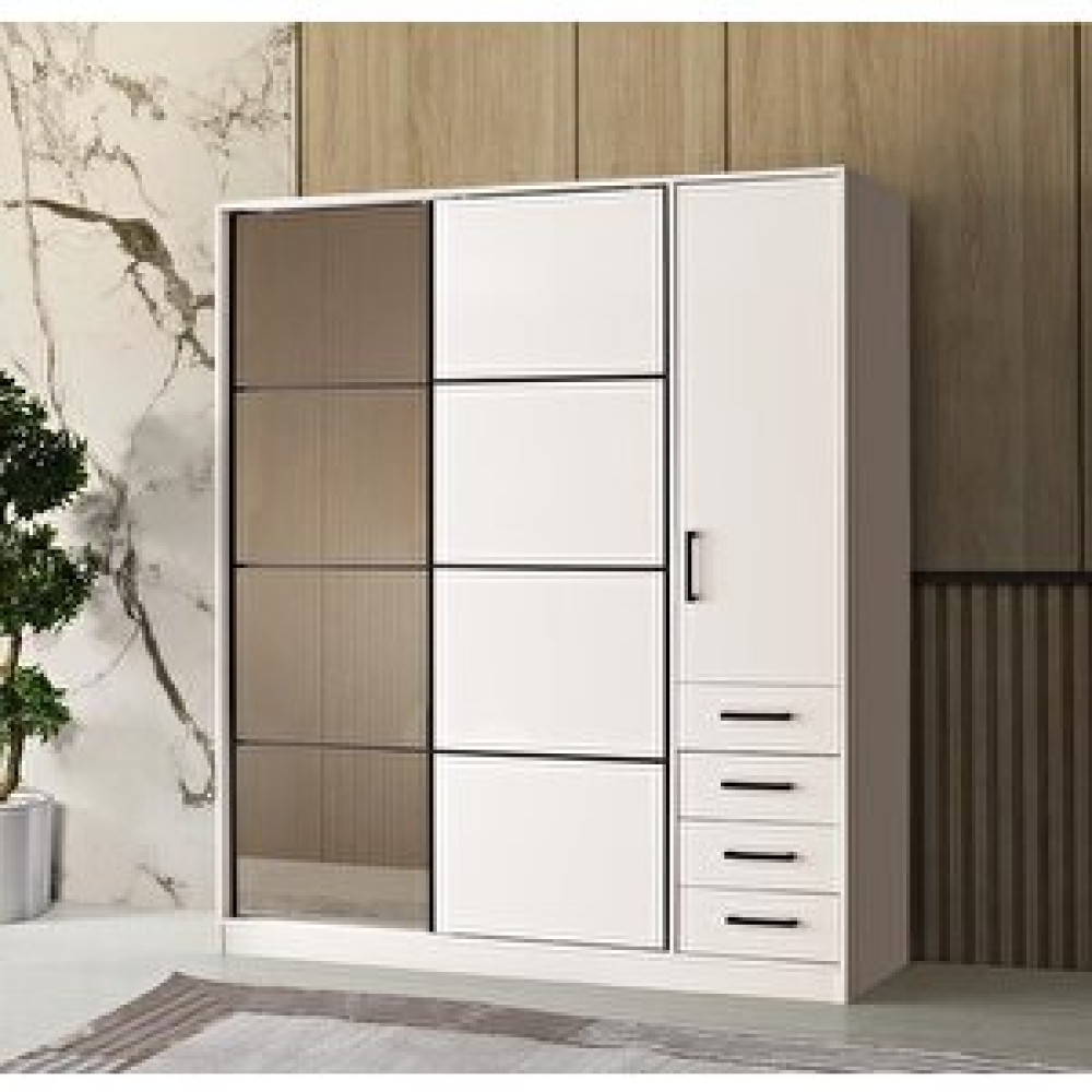Erezoğulları Damla Modern Sürgülü Aynalı Elbise Dolabı Gardrop 180x60x210cm Gardrop & Dolap Fiyatı