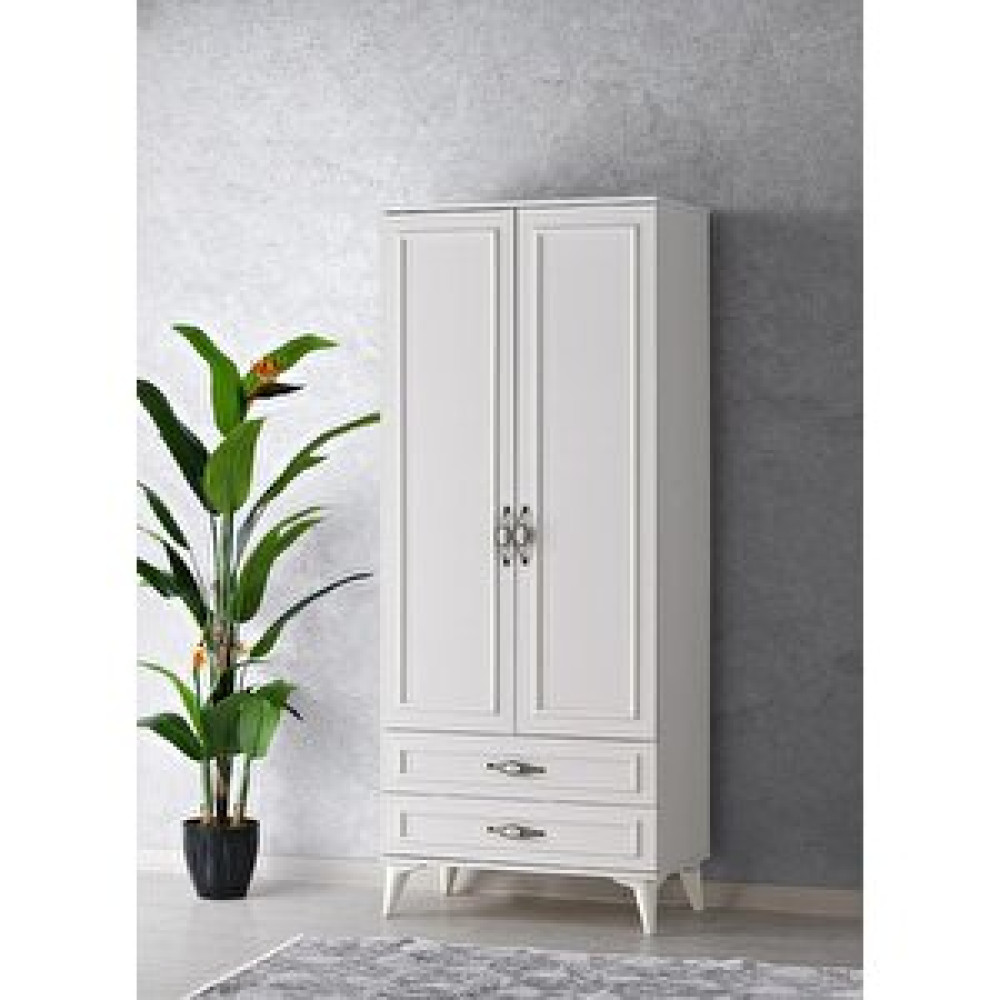 Erezoğulları Irmak 2 Kapılı 2 Çekmeceli Gardrop Elbise Dolabı 80x48x195cm Bebek Odası Gardırop Fiyatı