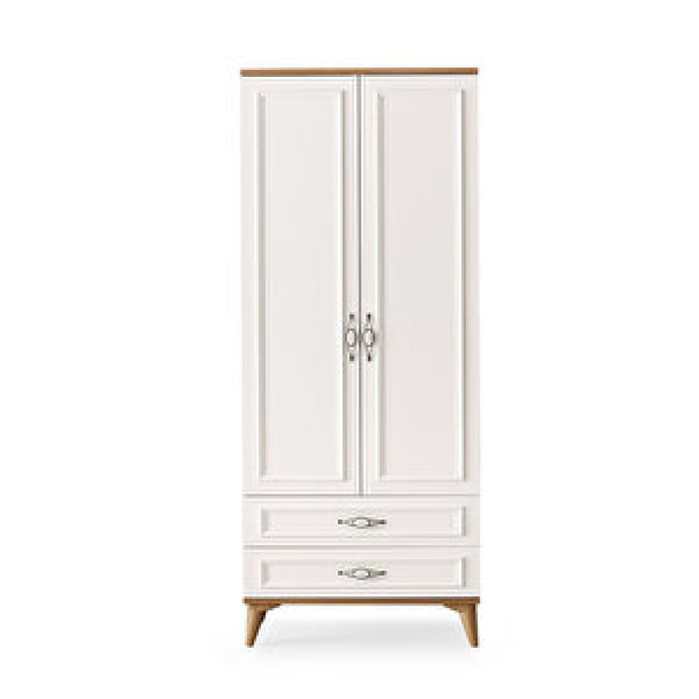 Erezoğulları Irmak 2 Kapılı 2 Çekmeceli Gardrop Elbise Dolabı 80x48x195cm Ekru Bebek Odası Gardırop Fiyatı