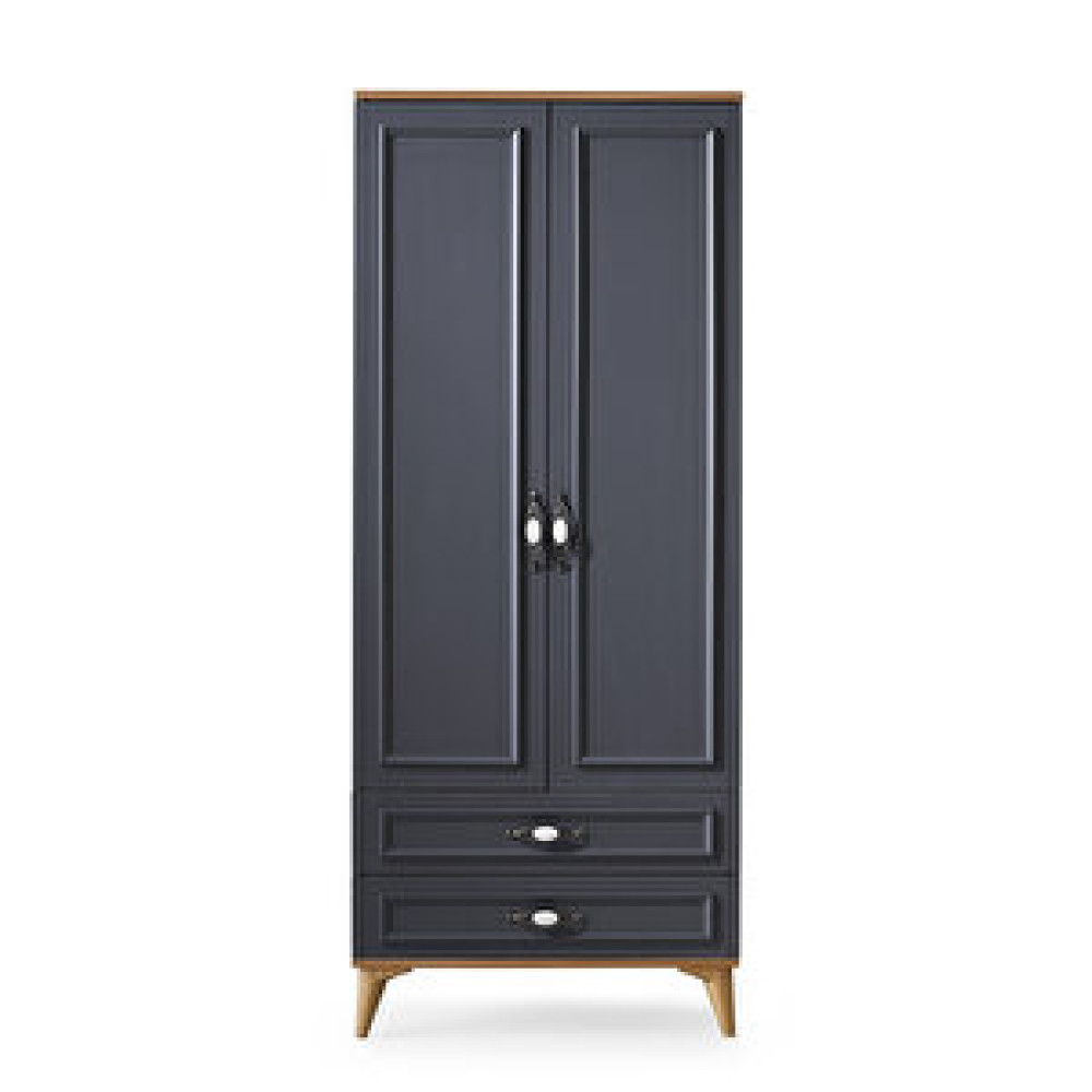 Erezoğulları Irmak 2 Kapılı 2 Çekmeceli Gardrop Elbise Dolabı 80x48x195cm Gri Bebek Odası Gardırop Fiyatı