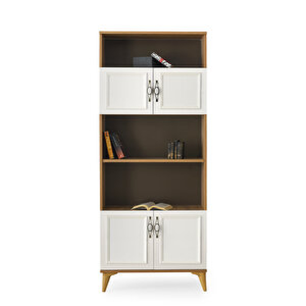 Erezoğulları Irmak Dolaplı 5 Raflı Kitaplık 80x30x195cm Krem Kitaplık Fiyatı