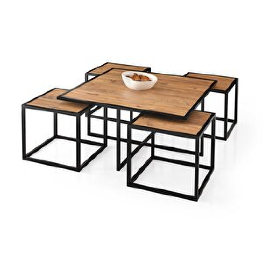 Erezoğulları Kares 4 Zigonlu Orta Sehpa Metal Ayak 90x90x45 Ceviz Yemek & Mutfak Masası Fiyatı