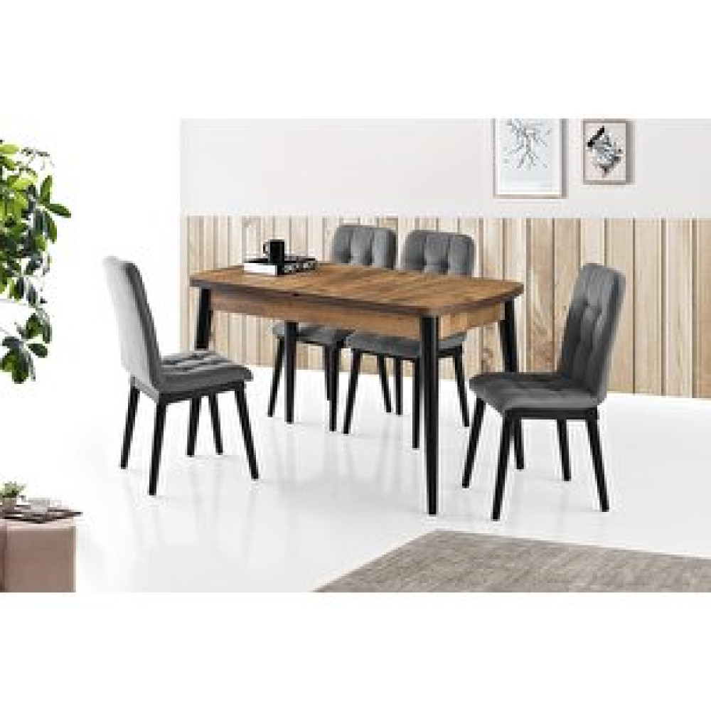 Erezoğulları Kelebek Açılır Mdf Mutfak Masa Sandalye Takımı 75x130cm Gri Yemek & Mutfak Masası Fiyatı