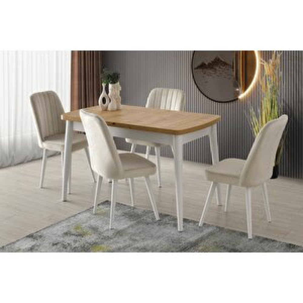 Erezoğulları Kelebek Açılır Mdf Mutfak Masası 75*130cm Beyaz Yemek & Mutfak Masası Fiyatı