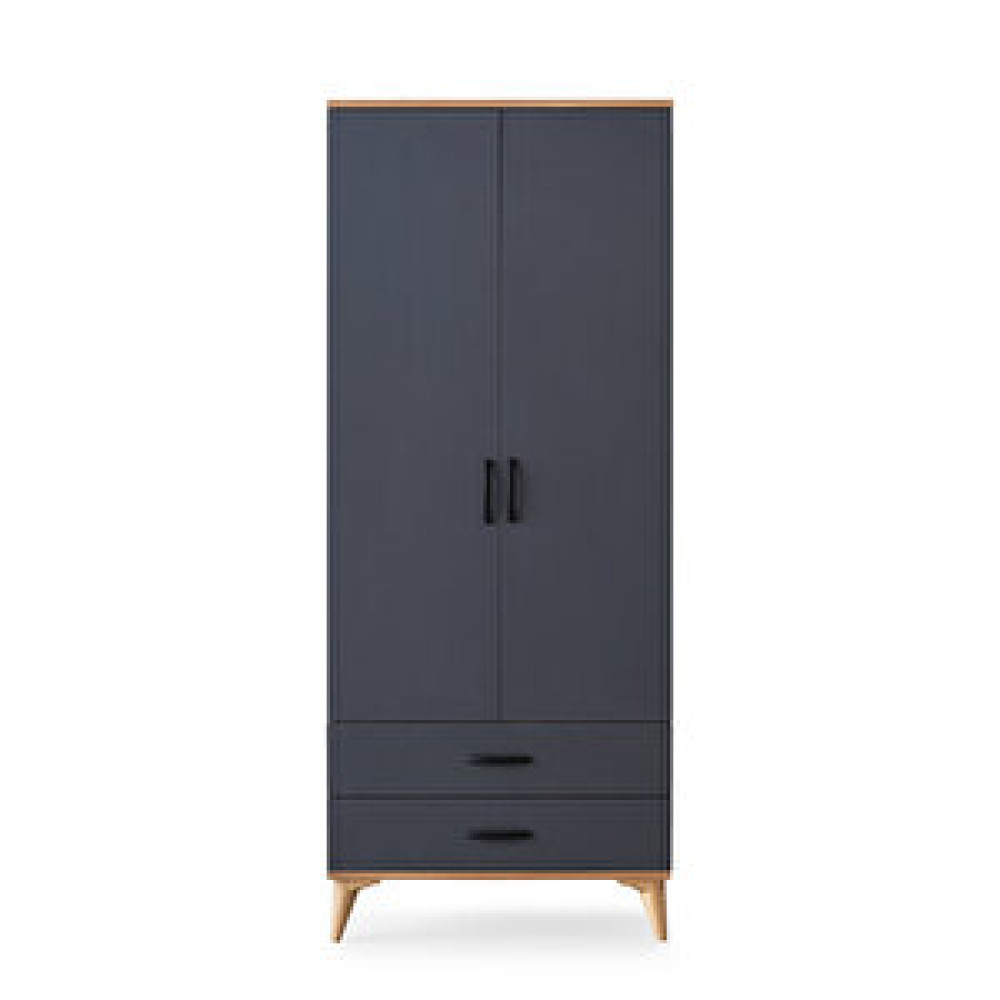 Erezoğulları Kumsal 2 Kapılı 2 Çekmeceli Gardrop Elbise Dolabı 80x48x195cm Gri Bebek Odası Gardırop Fiyatı