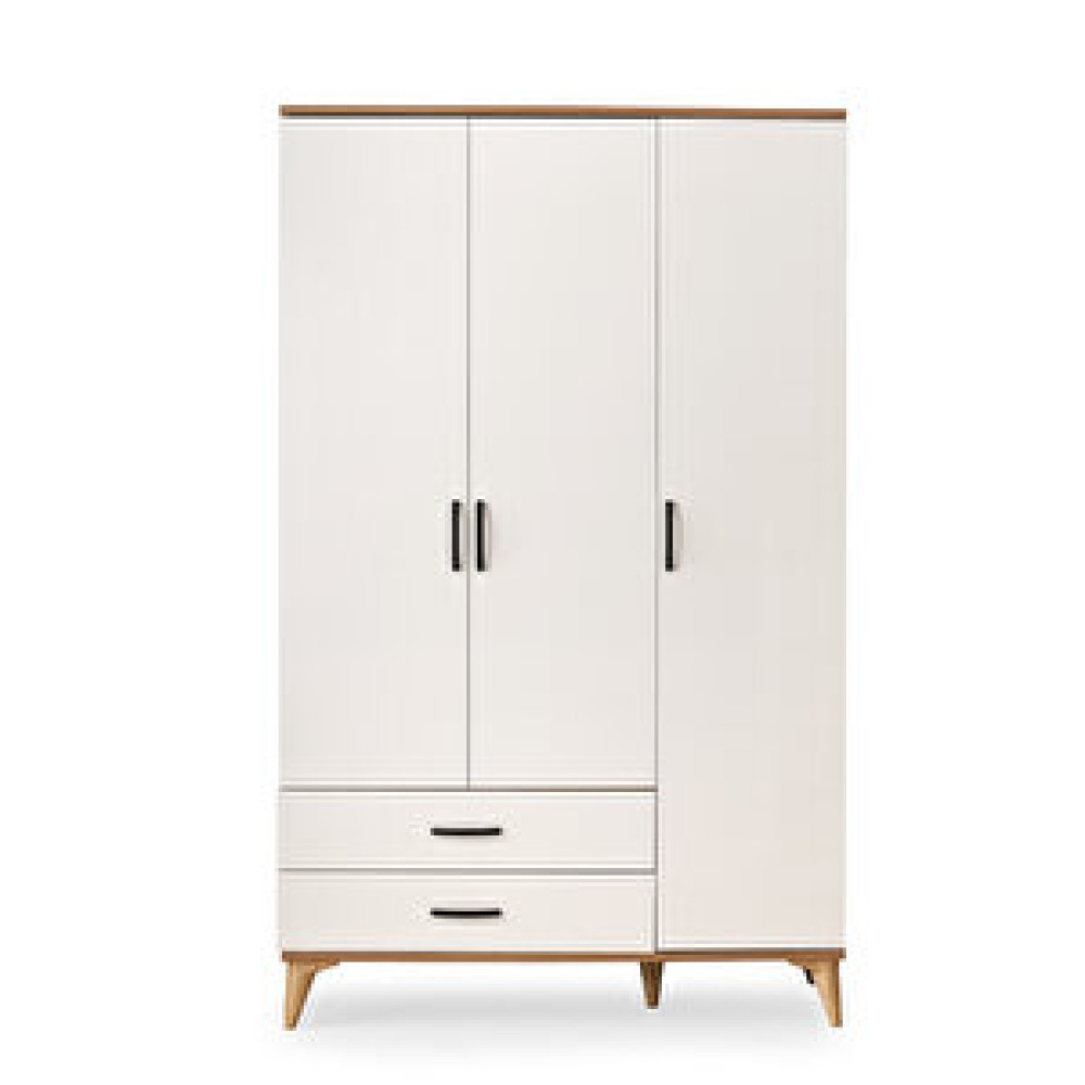 Erezoğulları Kumsal 3 Kapılı 2 Çekmeceli Gardrop Elbise Dolabı 120x48x195cm Ekru Bebek Odası Gardırop Fiyatı