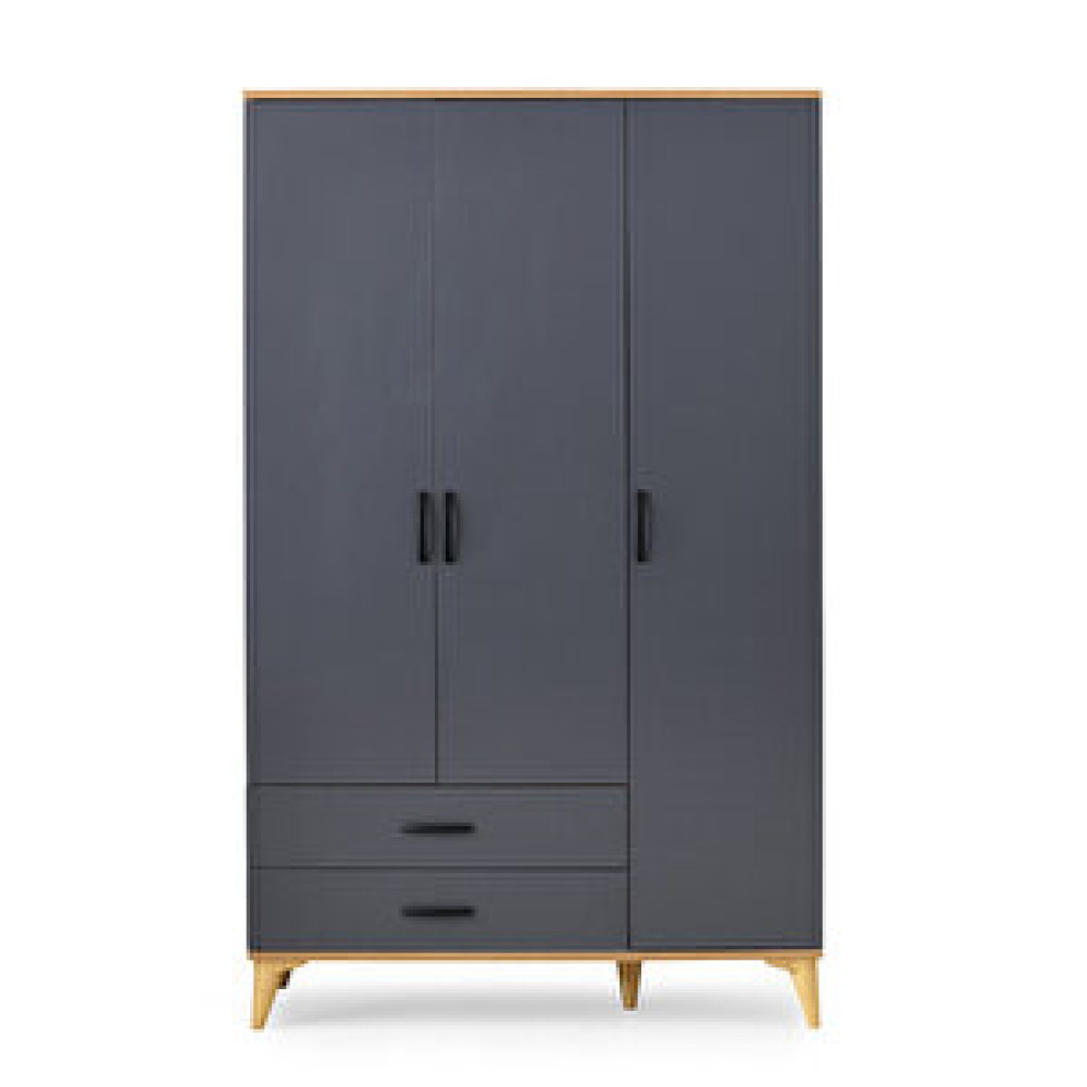 Erezoğulları Kumsal 3 Kapılı 2 Çekmeceli Gardrop Elbise Dolabı 120x48x195cm Gri Bebek Odası Gardırop Fiyatı
