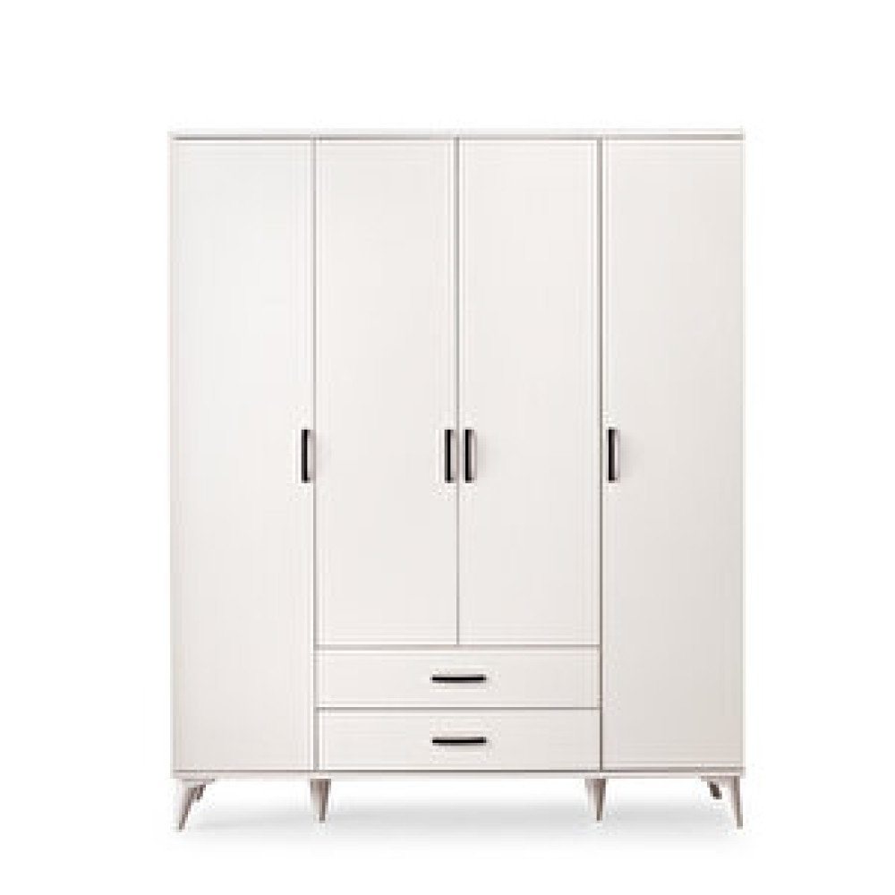 Erezoğulları Kumsal 4 Kapılı 2 Çekmeceli Gardrop Elbise Dolabı 160x48x195cm Krem Bebek Odası Gardırop Fiyatı