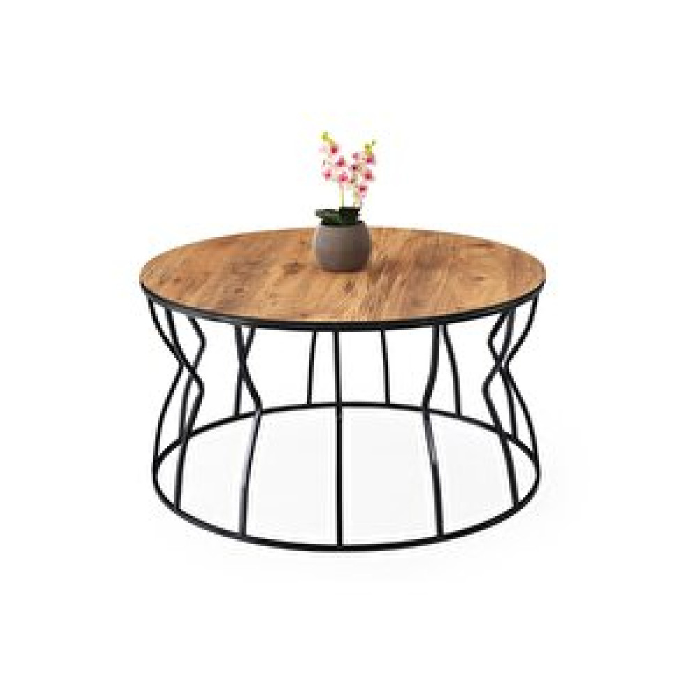 Erezoğulları Lale Metal Orta Sehpa Yuvarlak 80x43cm Çam Orta Sehpa Fiyatı