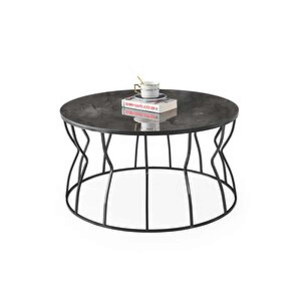 Erezoğulları Lale Metal Orta Sehpa Yuvarlak 80x43cm Siyah Orta Sehpa Fiyatı