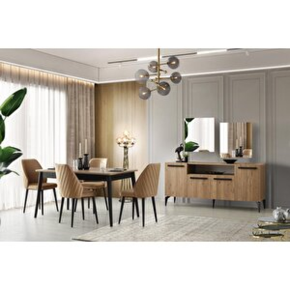 Erezoğulları Mercan Modern Mdf Yemek Odası Masa Sandalye Takımı Ceviz Yemek & Mutfak Masası Fiyatı
