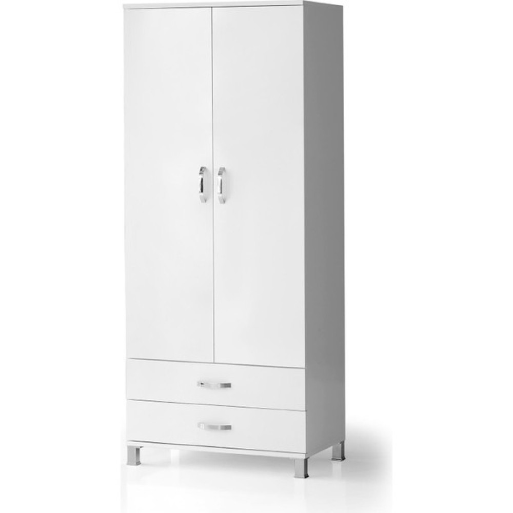 Erezoğulları Mobilya 2 Kapılı 2 Çekmeceli Gardrop Elbise Dolabı 79X46X189CM - Beyaz Gardrop & Dolap Fiyatı