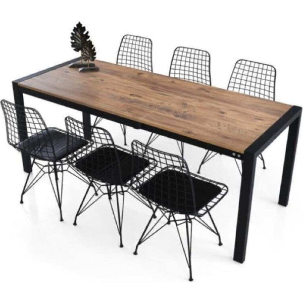 Erezoğulları Mobilya Açılır Yemek Toplantı Masası ve 6 Sandalye Takımı 75*120 cm Masa - Sandalye Seti / Takımı Fiyatı