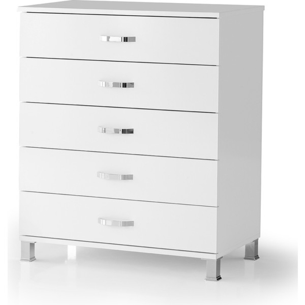 Erezoğulları Mobilya Ekonomik Geniş 5 Çekmeceli Şifonyer 85X45X95CM - Beyaz Şifonyer Fiyatı