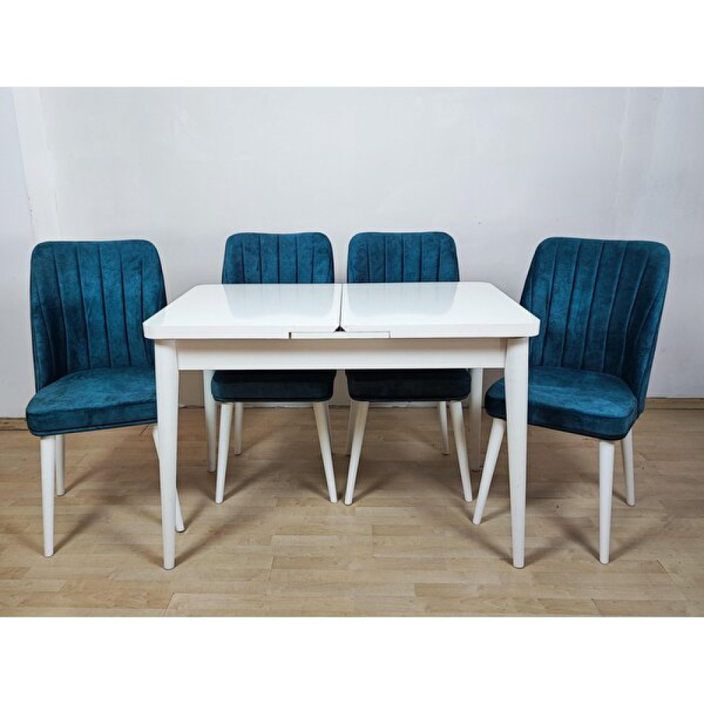 Erezoğulları Mobilya Ekonomik Kelebek Açılır Mutfak Yemek Masa Sandalye Takımı Mdf 75*130CM - Beyaz Masa - Sandalye Seti / Takımı Fiyatı