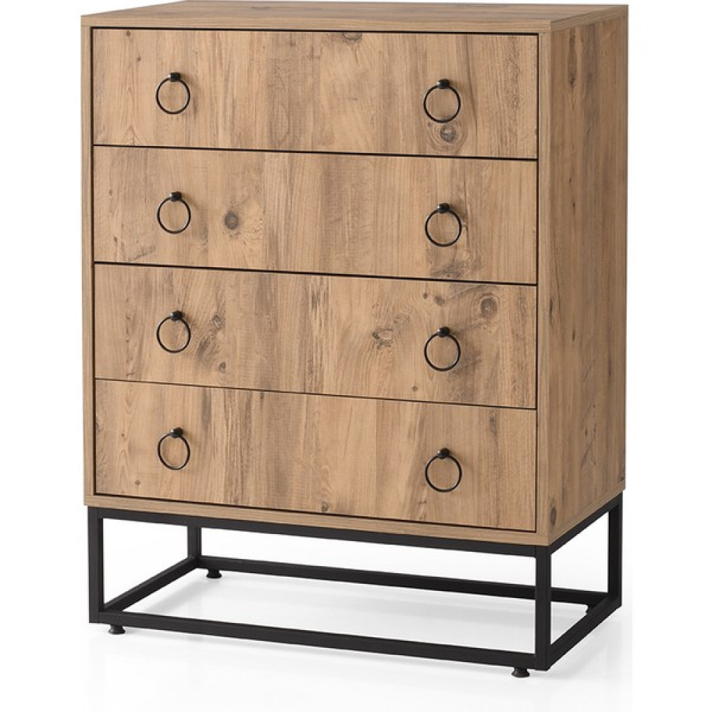 Erezoğulları Mobilya Ferforje Ahşap Tarz 4 Çekmeceli Şifonyer 80X41X103CM Şifonyer Fiyatı