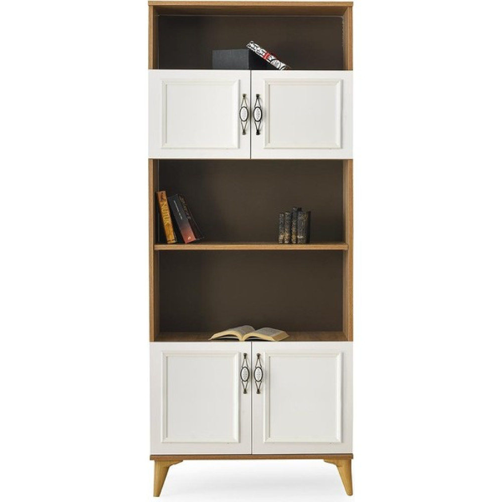 Erezoğulları Mobilya Irmak Dolaplı 5 Raflı Kitaplık 80X30X195CM - Kahverengi Kitaplık Fiyatı