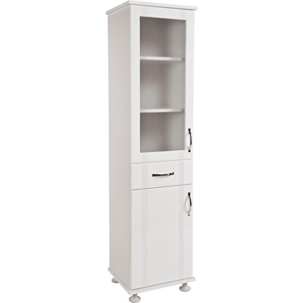Erezoğulları Mobilya Lake Mika Camlı Dar Çekmeceli Banyo Çok Amaçlı Dolap 45X40X180 Gardrop & Dolap Fiyatı