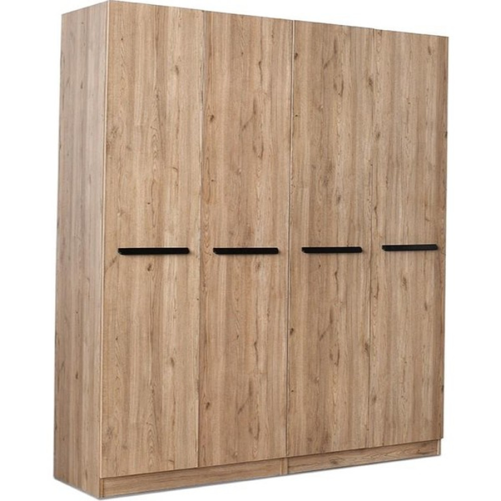 Erezoğulları Mobilya Mercan Mdf 4 Kapılı 2 Çekmeceli Gardrop Elbise Dolabı 160X53X216CM - Ceviz Gardrop & Dolap Fiyatı