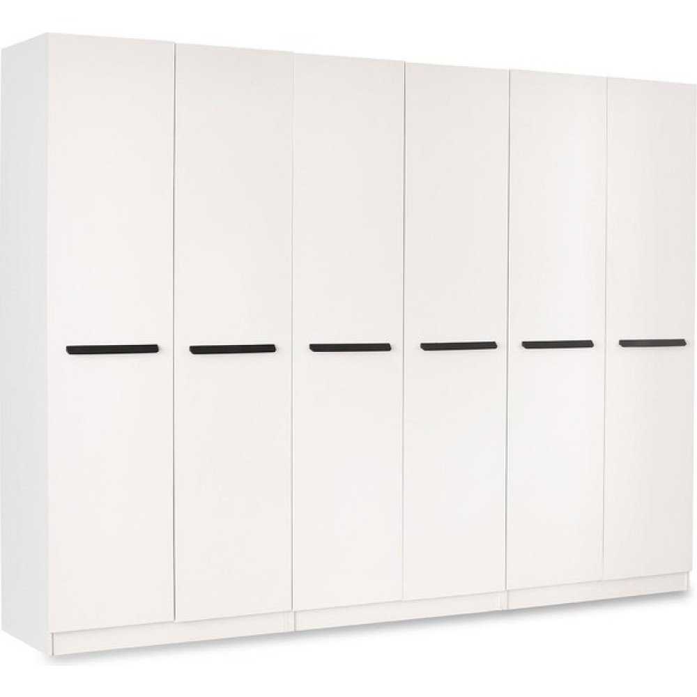 Erezoğulları Mobilya Mercan Mdf 6 Kapılı 2 Çekmeceli Gardrop Elbise Dolabı 240X53X216CM - Ekru Gardrop & Dolap Fiyatı