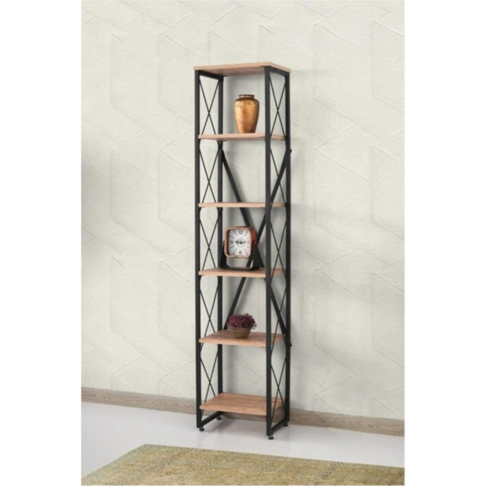 Erezoğulları Mobilya Modern Tarz Ahşap Metal 5 Raflı Kitaplık 40 x 30 x 180 Kitaplık Fiyatı