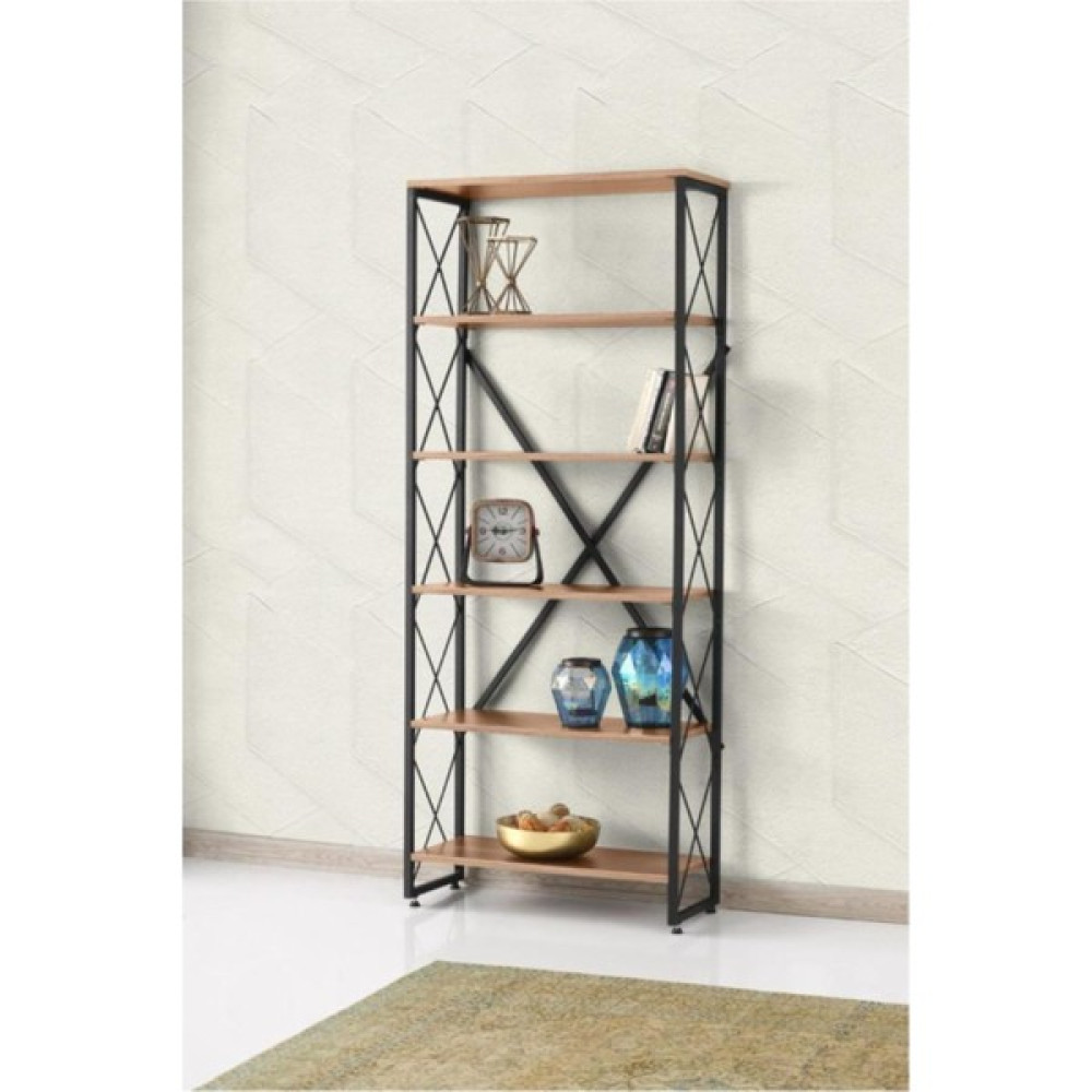 Erezoğulları Mobilya Modern Tarz Ahşap Metal 5 Raflı Kitaplık 80 x 30 x 180 cm Kitaplık Fiyatı