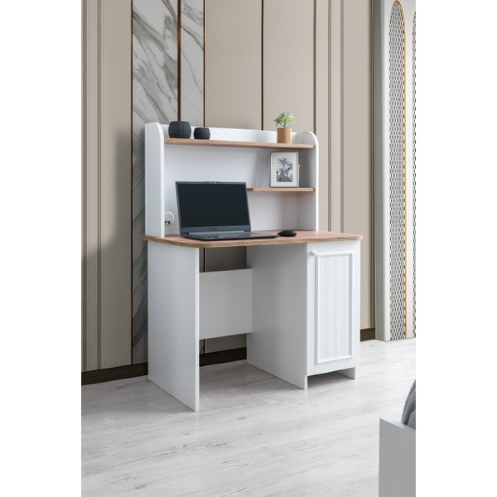 Erezoğulları Mobilya Yalı Modern Dolaplı Çalışma Masası 100*60*130 - Beyaz Çalışma Masası Fiyatı