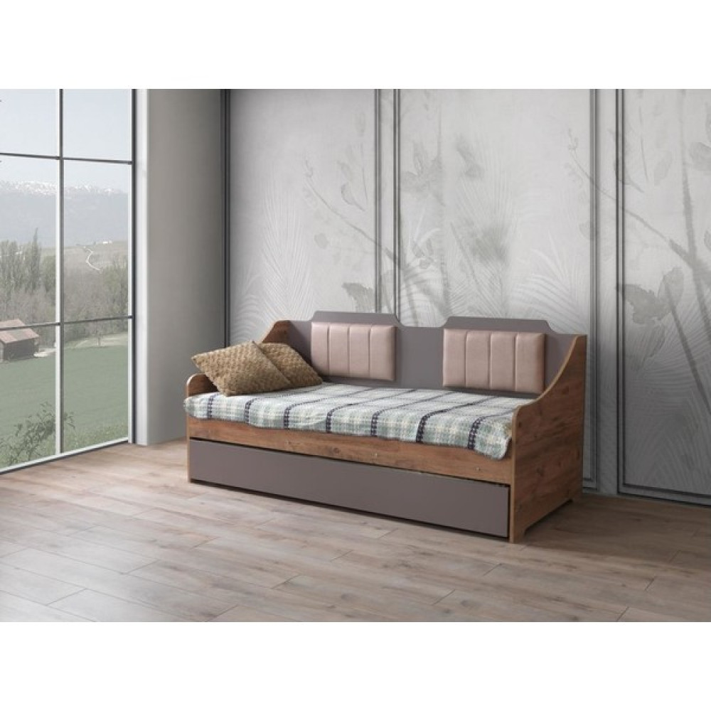 Erezoğulları Mobilya Yavrulu Çekmeceli Sedir Karyola Ahşap Genç Odası Koltuk 90X190 - Açık Gri - 90 x 190 cm Karyola Fiyatı