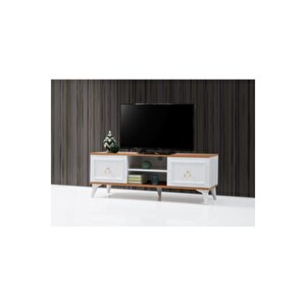 Erezoğulları Modern Tarz Yüksek Ayaklı Tv Sehpası 130cm Ceviz Beyaz Tv Ünitesi / Sehpası Fiyatı