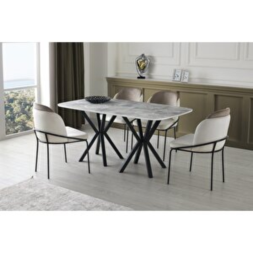 Erezoğulları Royal Masa High Gloss Siyah Mutfak Masa 4 Sandalye Seti 90*160 Yemek & Mutfak Masası Fiyatı