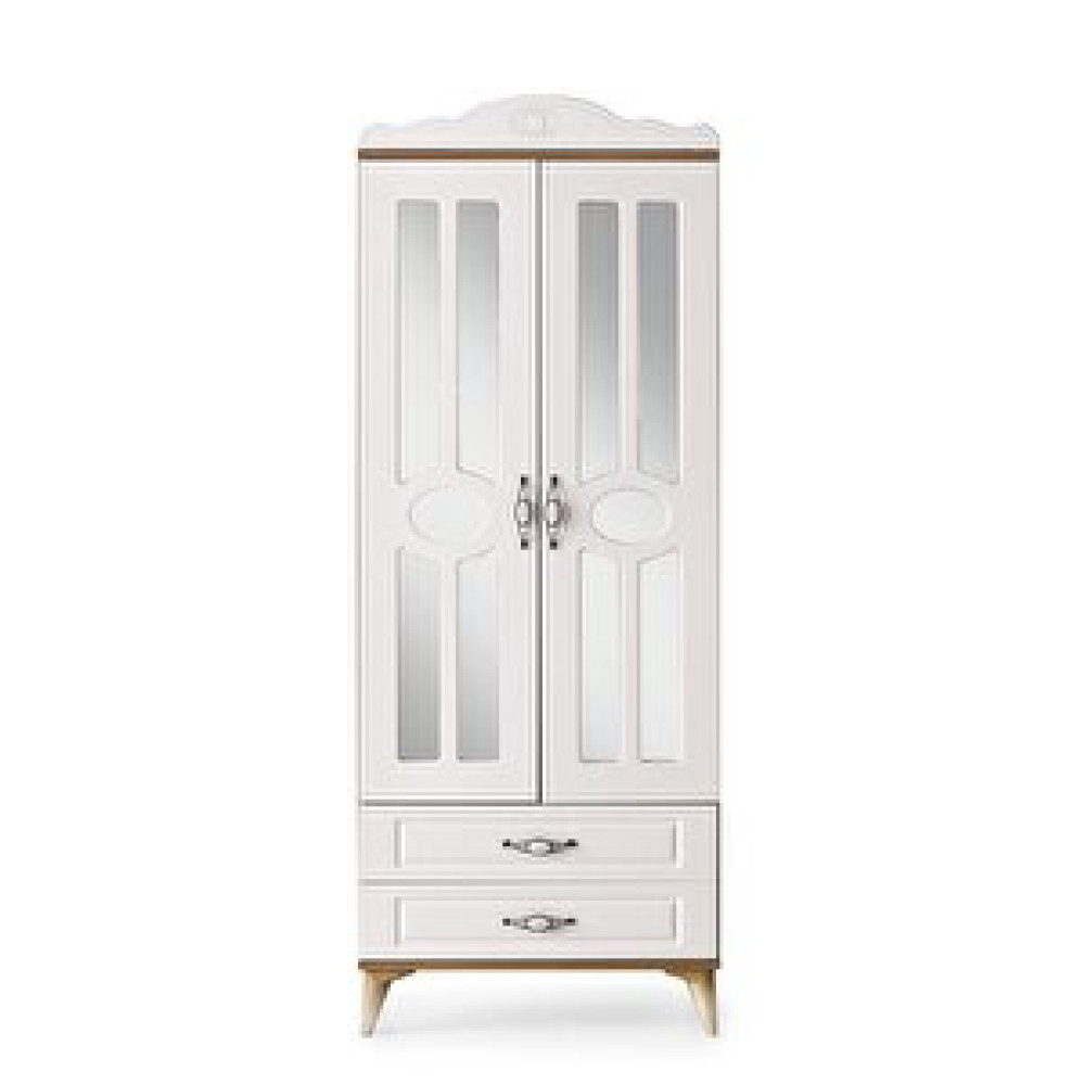 Erezoğulları Sahra 2 Kapılı 2 Çekmeceli Gardrop Elbise Dolabı 80x48x210cm Açık Ceviz Bebek Odası Gardırop Fiyatı
