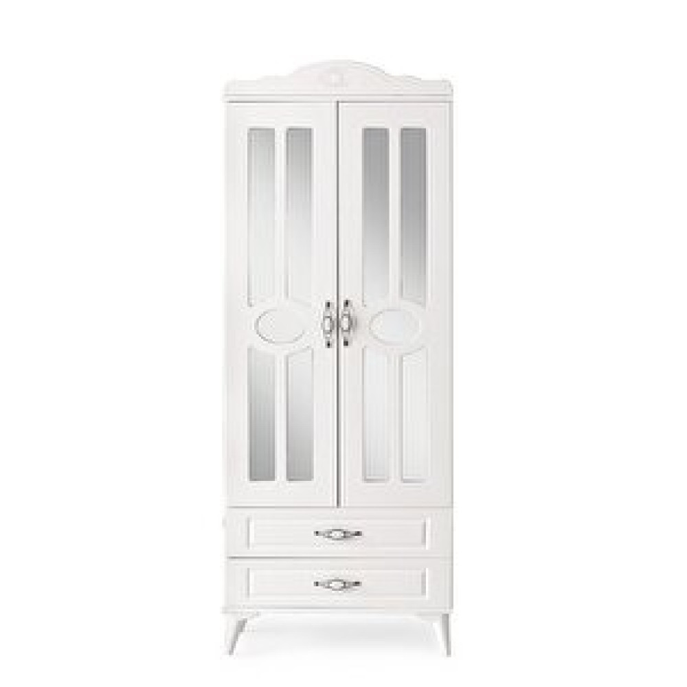 Erezoğulları Sahra 2 Kapılı 2 Çekmeceli Gardrop Elbise Dolabı 80x48x210cm Ekru Bebek Odası Gardırop Fiyatı