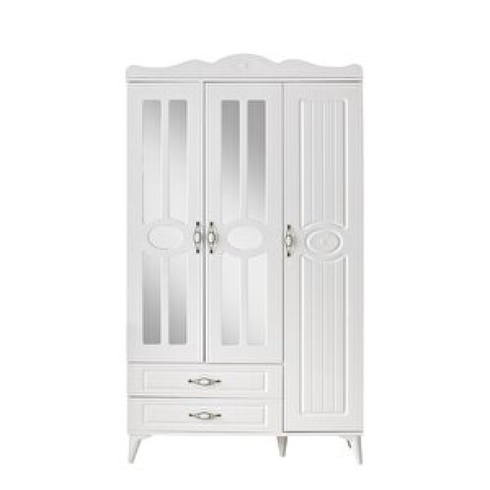 Erezoğulları Sahra 3 Kapılı 2 Çekmeceli Gardrop Elbise Dolabı 120x48x210cm Ekru Bebek Odası Gardırop Fiyatı