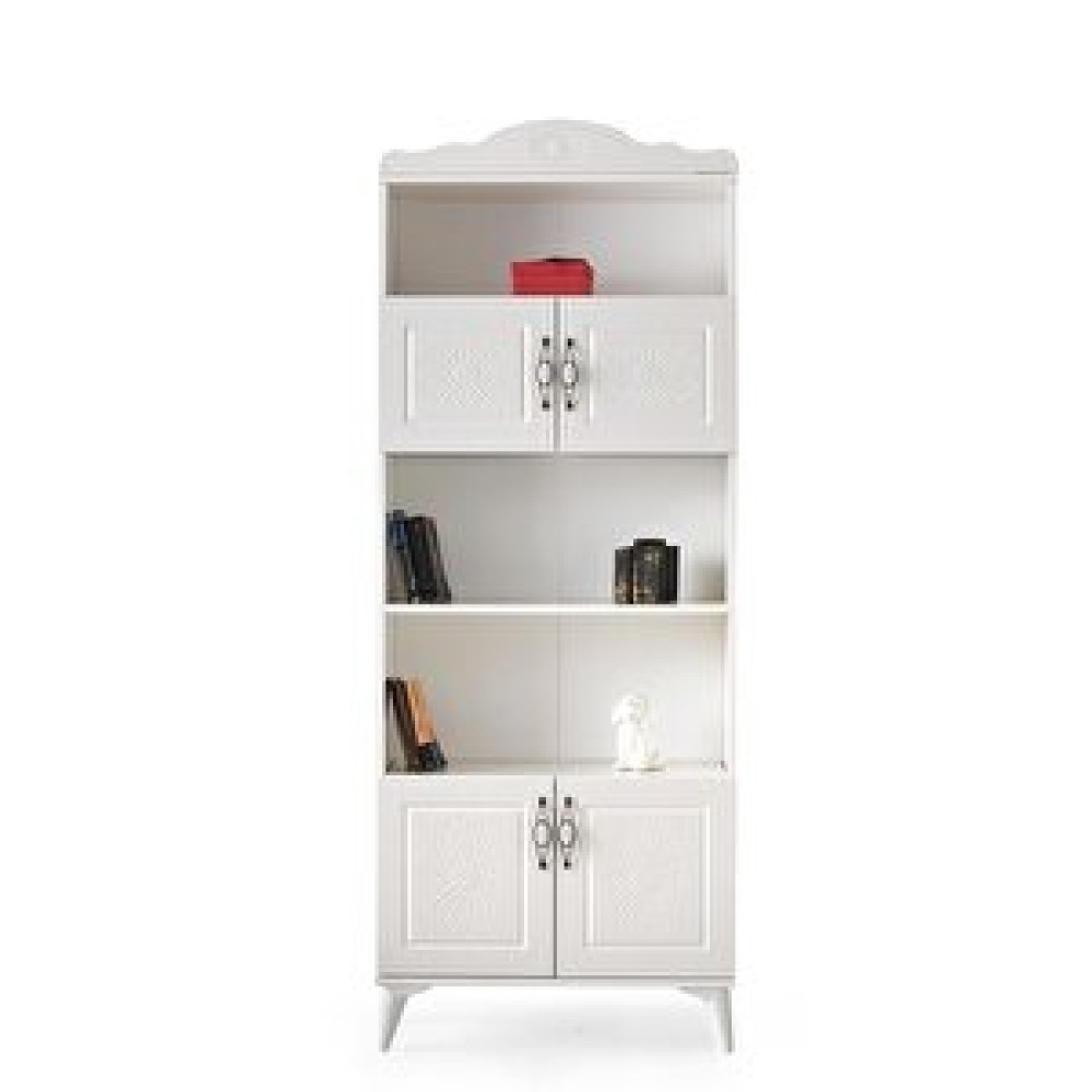 Erezoğulları Sahra Dolaplı 5 Raflı Kitaplık 80x30x195cm Ekru Kitaplık Fiyatı
