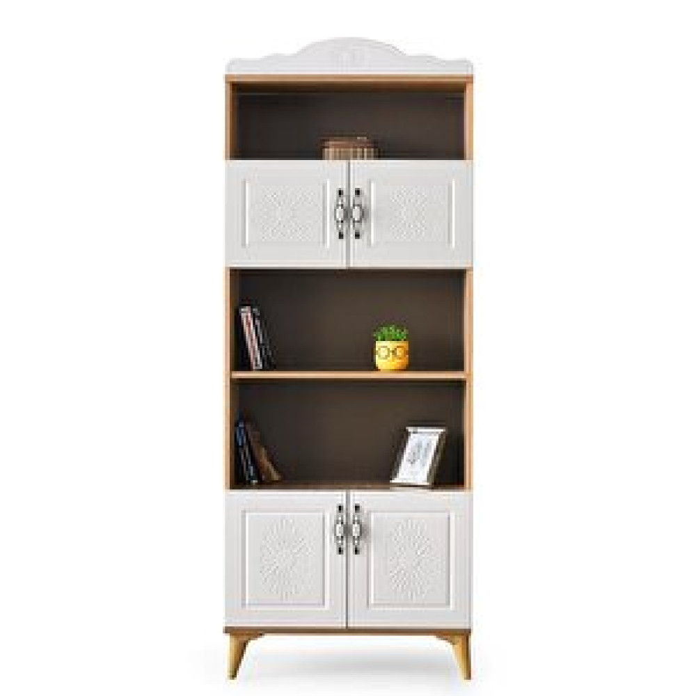 Erezoğulları Sahra Dolaplı 5 Raflı Kitaplık 80x30x195cm Meşe Kitaplık Fiyatı