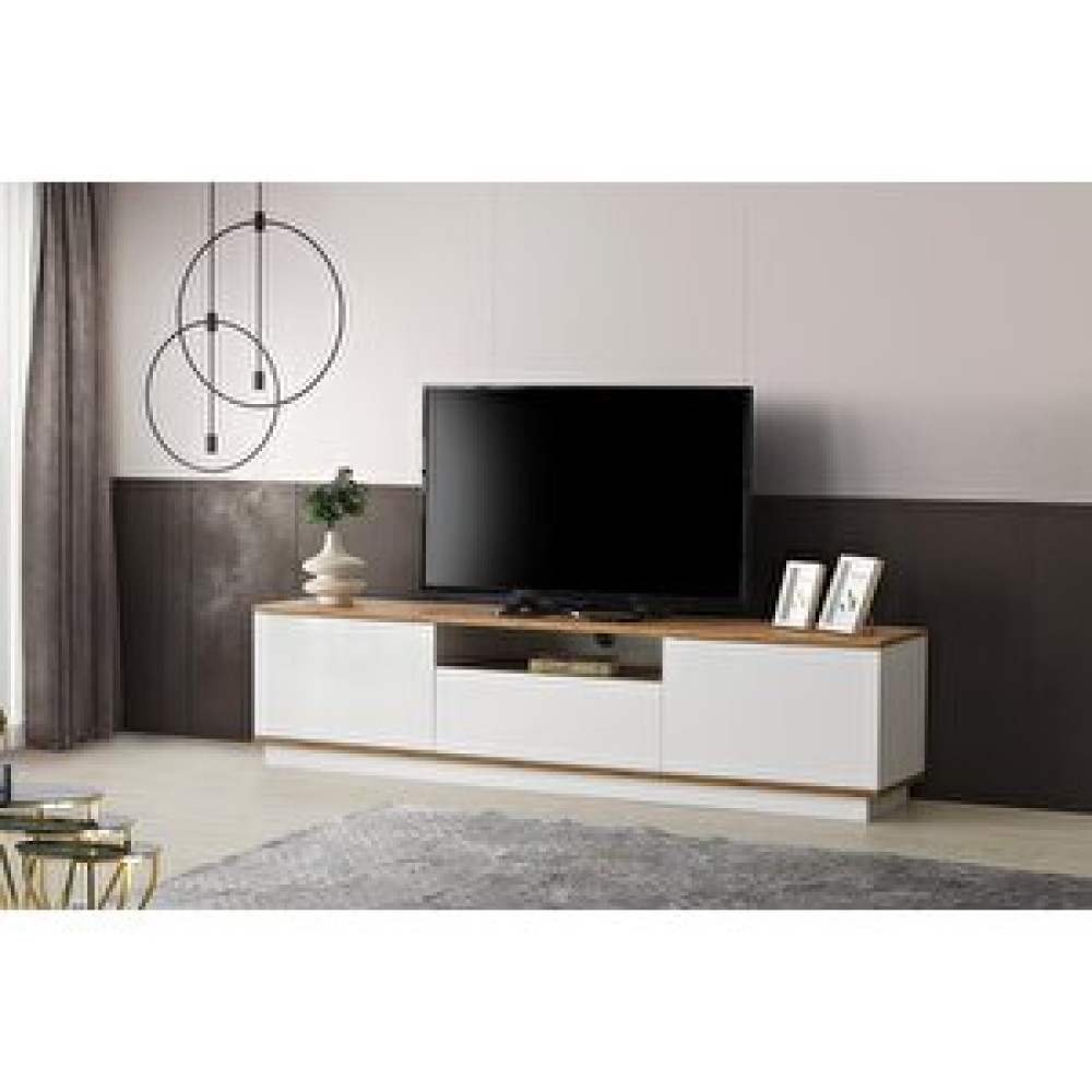Erezoğulları Vega Dolaplı Tv Sehpası 180cm Beyaz Tv Ünitesi / Sehpası Fiyatı