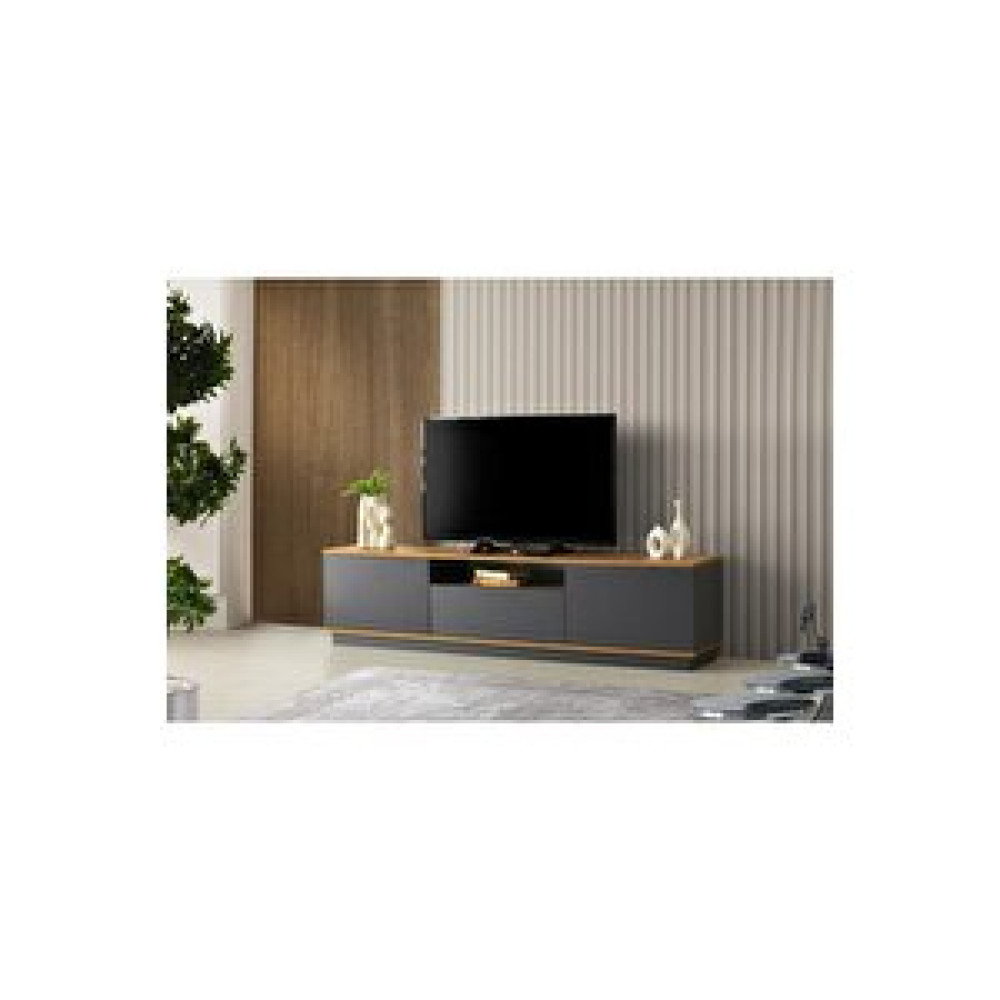 Erezoğulları Vega Dolaplı Tv Sehpası 180cm Gri Tv Ünitesi / Sehpası Fiyatı