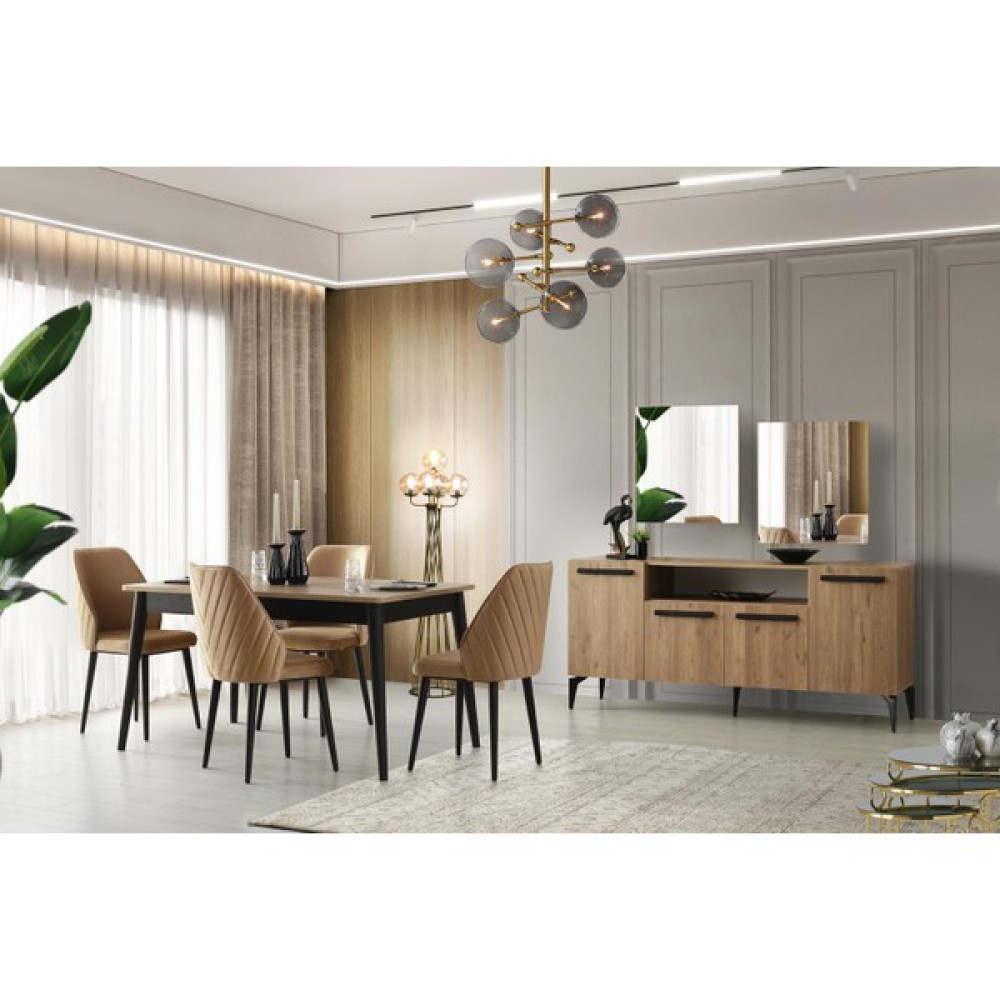 Erezoğullları Mobilya Mercan Modern Mdf Yemek Odası Masa Sandalye Takımı Konsol Mobilya Fiyatı
