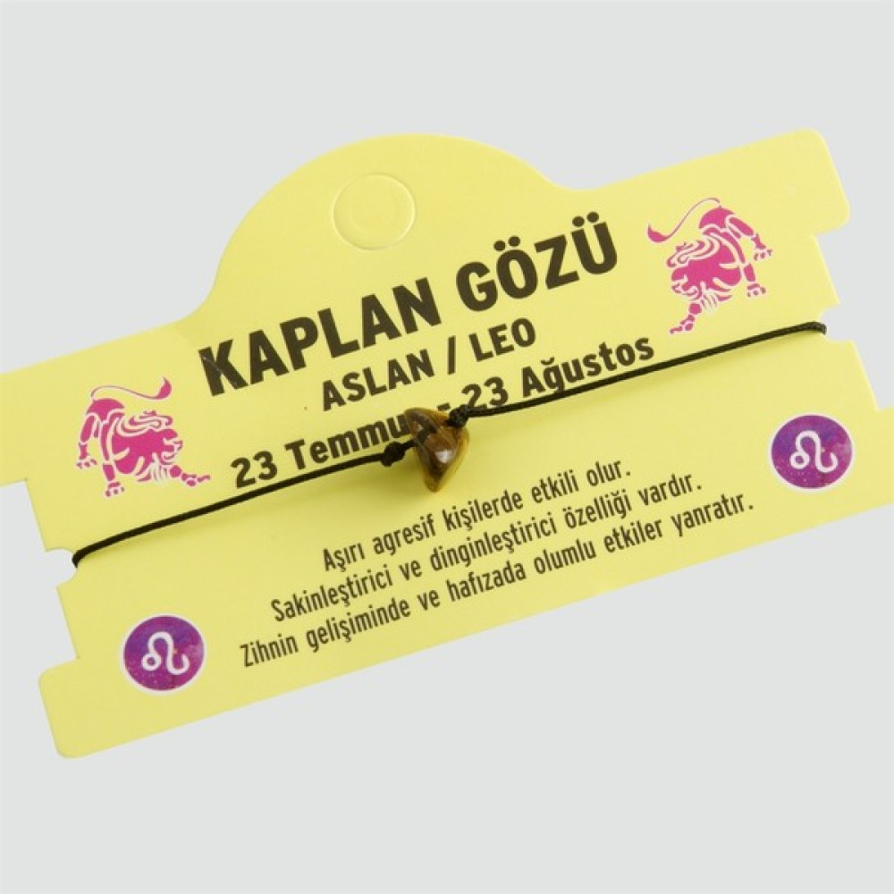 Ergin Kaplangözü Doğal Taşlı Aslan Burç Bileklik - DL0101 Saat ve Bileklik Aksesuarı Fiyatı
