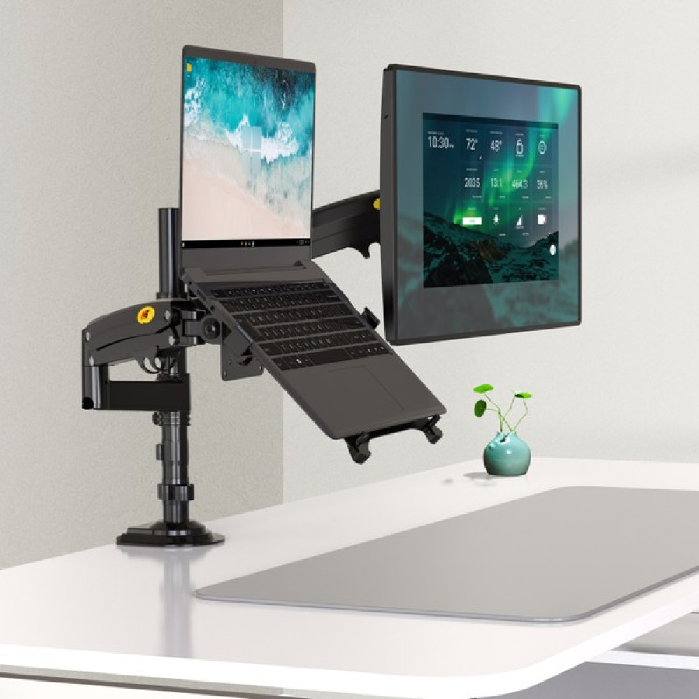 Ergoflex NB H180-FP Çift Kol Amortisörlü 22"-32" Monitör Tutucu ve 10"-17" Laptop Standı TV Aksesuarları Fiyatı