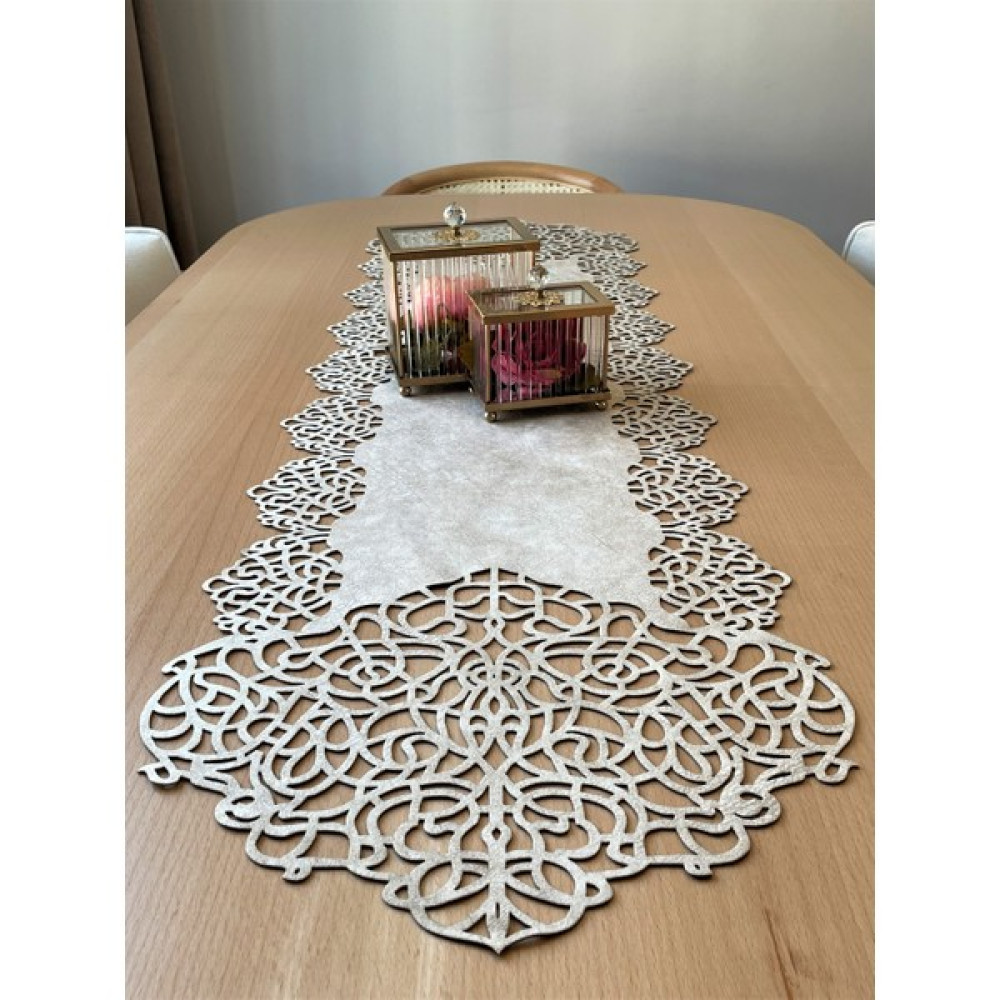 Ergüven Home Bej (Koyu Krem) Süet Kumaş Runner Konsol Boyu 40X120CM - 40 x 120 cm Masa Örtüsü Fiyatı