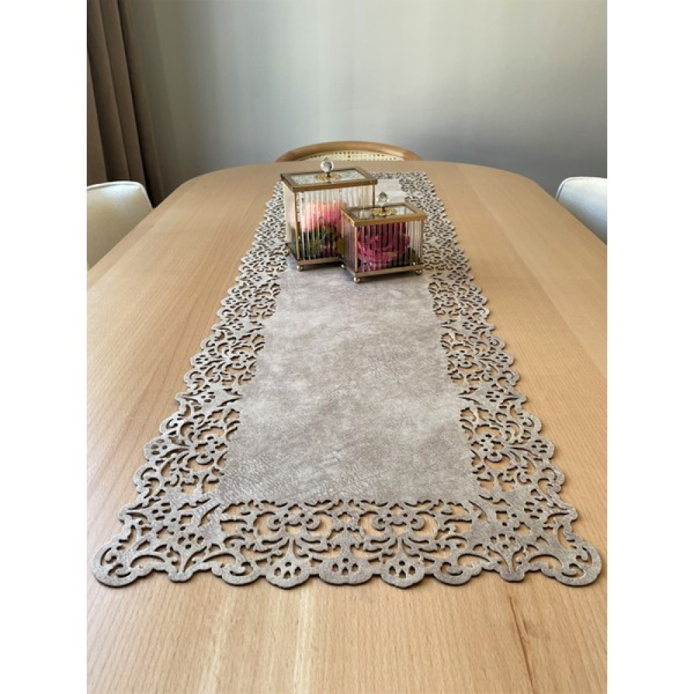 Ergüven Home Koyu Bej (Taş Rengi) Süet Kumaş Runner Dikdörtgen Sehpa Boyu 40X100CM - 40 x 100 cm Masa Örtüsü Fiyatı