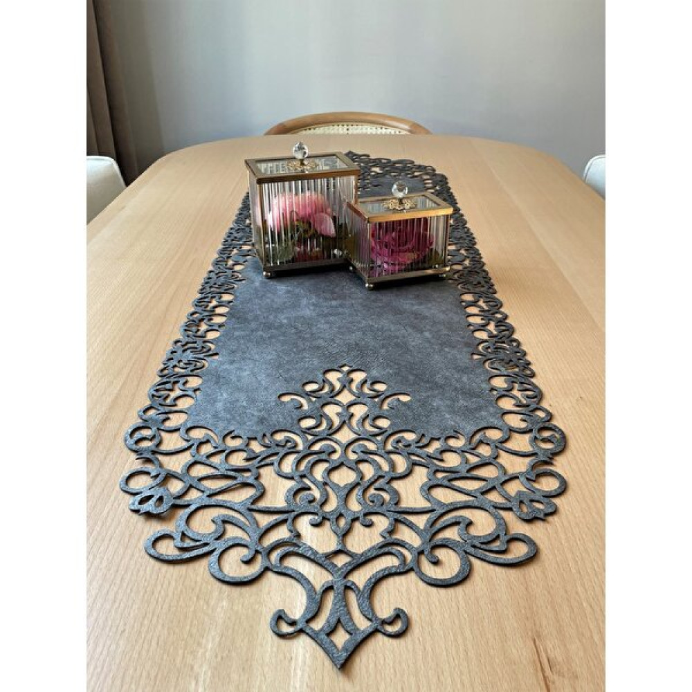 Ergüven Home Koyu Gri Süet Kumaş Runner Sehpa Boyu 40X100 Cm - 40 x 100 cm Masa Örtüsü Fiyatı