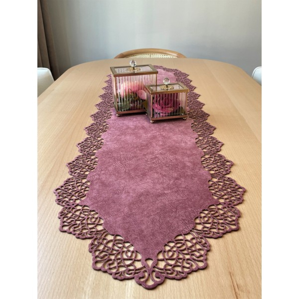 Ergüven Home Pembe Süet Kumaş Runner Masa Boyu 40X140 Cm - 40 x 140 cm Masa Örtüsü Fiyatı