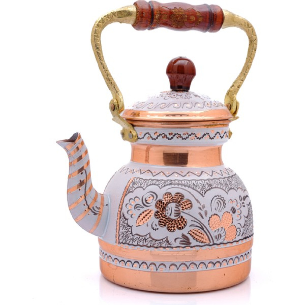 Eriza 1,3 Litre El Işlemeli Nostaljik Tekli Kalaylı Bakır Demlik, Çaydanlık, Su Isıtıcısı Çay / Çaydanlık Setleri Fiyatı